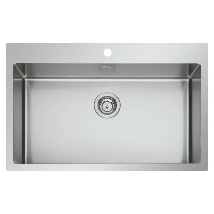 Yeppon 830.0750.10.2000.1170 Lavello 1 Vasca 75x51 cm Foro Miscelatore Acciaio Inox