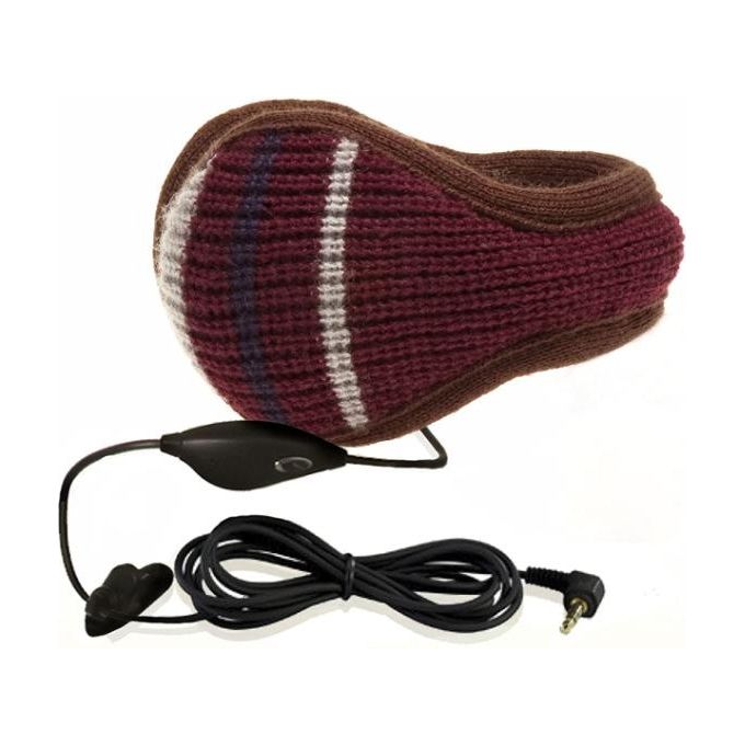 HI-FUN Hi-Ear Paraorecchie Musicale con Speaker e Jack 3.5 in Lana Rossa per un'Audio Confortevole e Unico