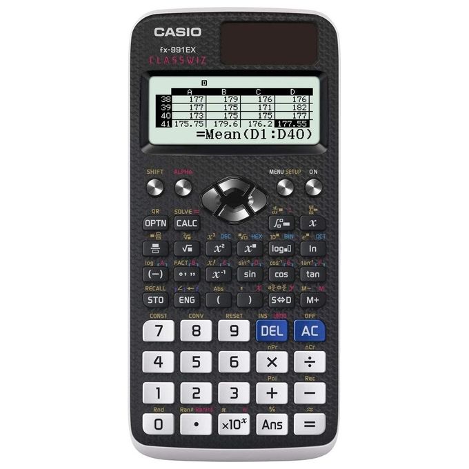 Casio FX-991ESPLUS-2 Calcolatrice Scientifica Natural Textbook Display 417 Funzioni Solare e Batteria colore Grigio