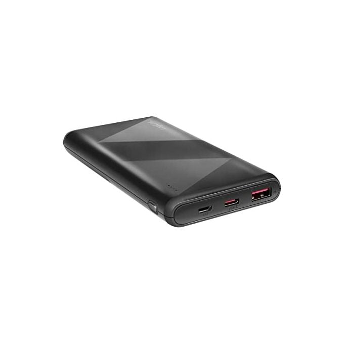 Logilink Power Bank 10000 mAh 1 Usb-A QC (QuickCharge 3.0) e 1 Usb-C PD (Power Delivery 2.0) con cavo 2 in 1 Nero