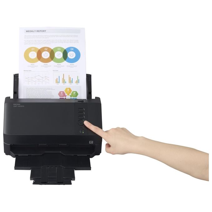 RICOH FUJITSU SP-2230N Scanner ADF A4 Fronte Retro Automatico 30 ppm 600 dpi USB 3.0 Gigabit Ethernet
