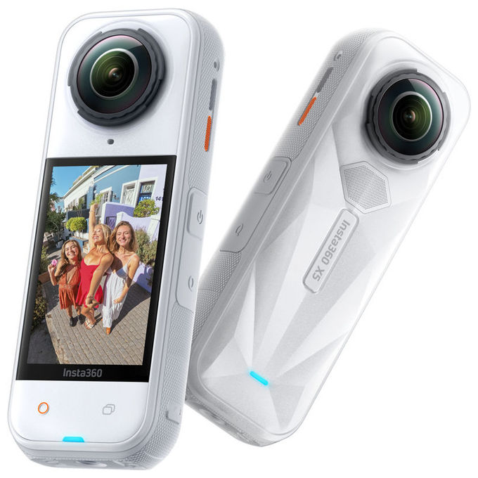 Insta360 IN-CINSAAHA-SW X5 Action Cam 360° 8K 72MP Sensori 1-1.3'' FlowState AI PureVideo Impermeabile 15m colore Bianco