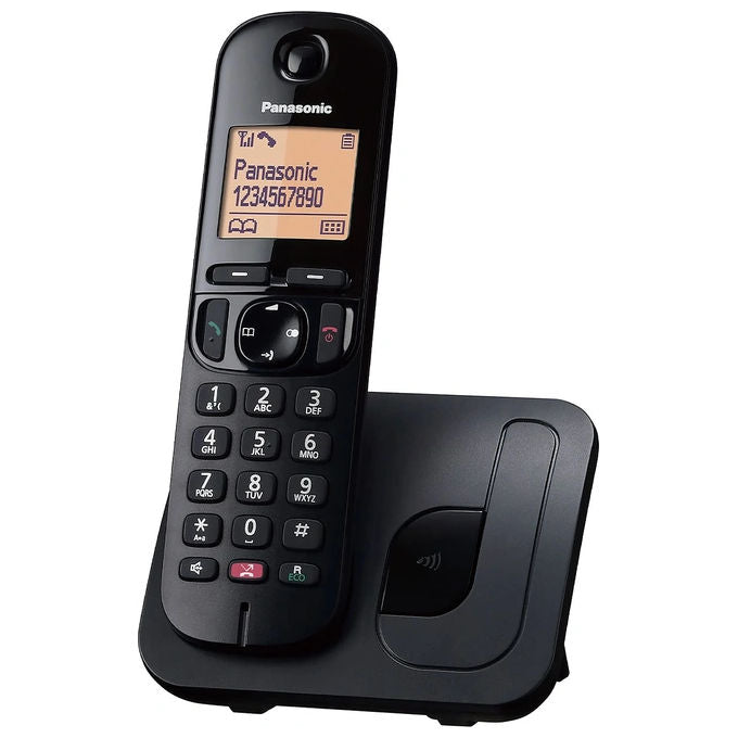 Panasonic KX-TGC250JTB Telefono Cordless DECT Display 1,6'' Vivavoce Blocco Chiamate Rubrica 50 voci colore Nero