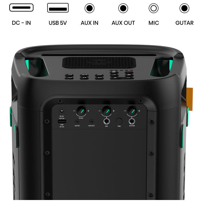 Hisense Party Storm altoparlante Bluetooth 300W, cassa festa portatile, karaoke, impermeabile IPX4, ricarica wireless, 15 ore autonomia, nero