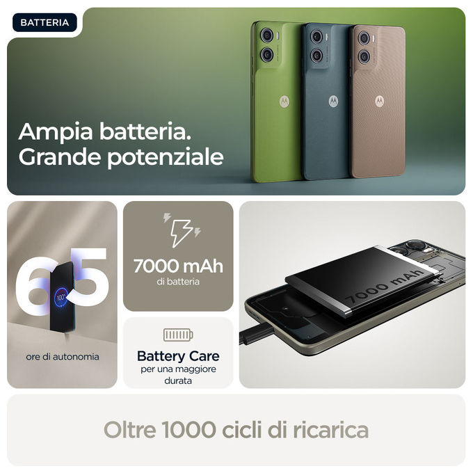 Motorola PB9W0003PL moto g06 power Smartphone 6.88'' 4 GB 64 GB 7000 mAh colore Cachi