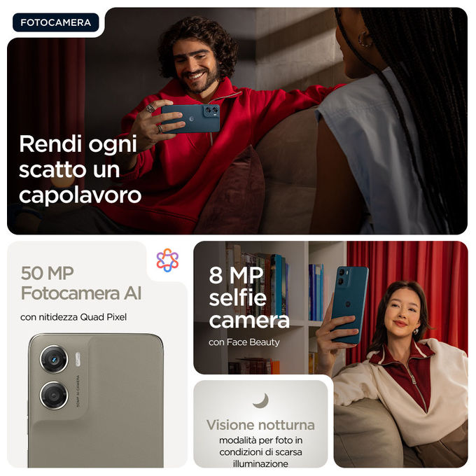 Motorola PB9W0003PL moto g06 power Smartphone 6.88'' 4 GB 64 GB 7000 mAh colore Cachi