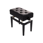 QUIK LOK PB-106 BK L Panca per Pianoforte Regolabile in Altezza da 46 a 55 cm con Seduta Imbottita in Ecopelle Effetto Bottolato e Vano Porta Spartiti colore Nero
