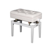 QUIK LOK PB-106 WH L Panca per Pianoforte Regolabile in Altezza da 46 a 55 cm con Seduta Imbottita e Vano Porta Spartiti colore Bianco