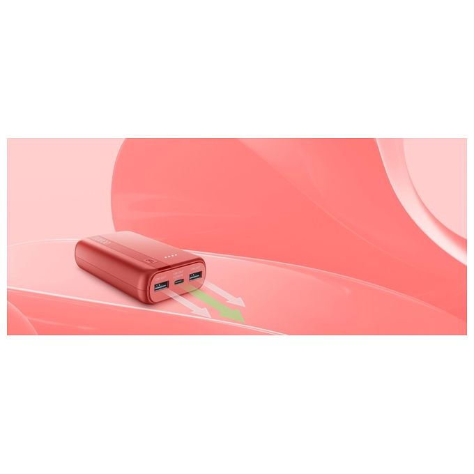 Cellularline PBENTRYCOL10000R Essential Power Bank 10000 mAh USB-C 10,5 W 2 USB-A 12 W LED colore Rosso
