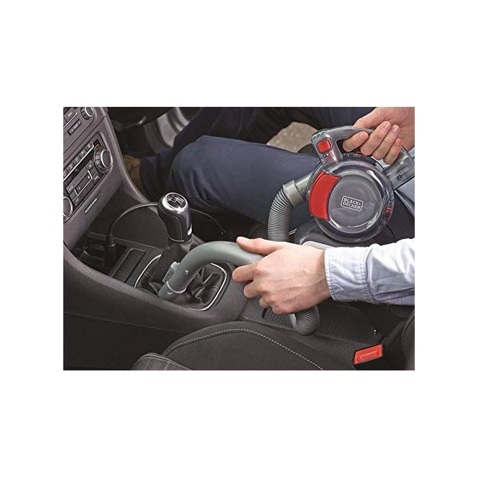Black+Decker PD1200AV-XJ Dustbuster Flexi Aspirapolvere per Auto  0,56 L 12 V Tecnologia Ciclonica Grigio-Rosso