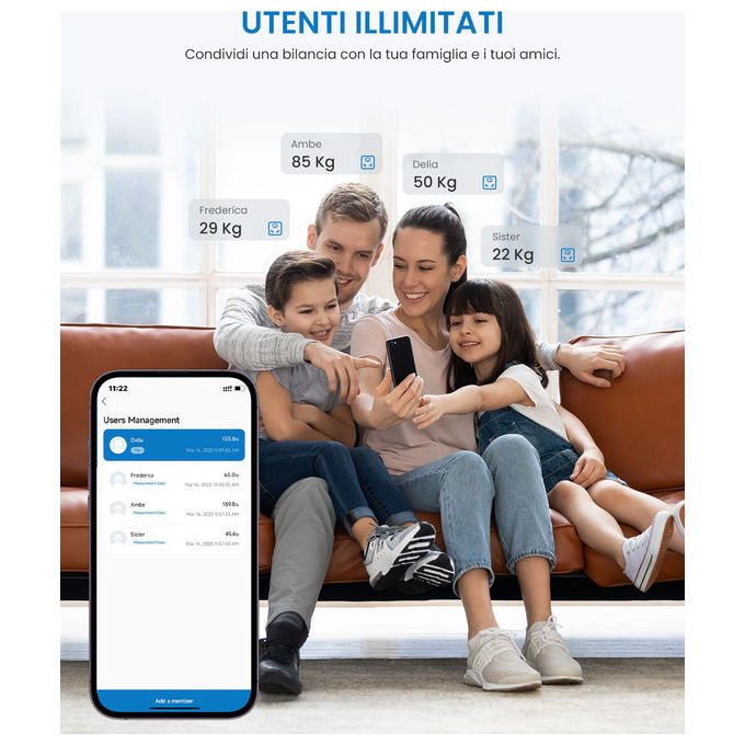 Renpho Elis Solar 2, Bilancia Pesapersone Intelligente, Nera, Vetro ITO