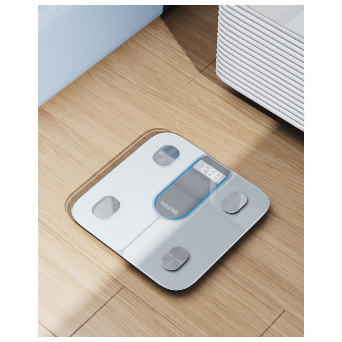 Renpho, Bilancia Pesapersone Intelligente Elis 1C, Bluetooth, WiFi, Impedenziometria, Bianco