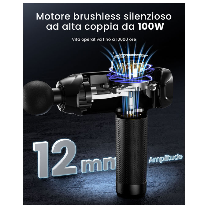 Renpho, Pistola Massaggiante Power+ Thermacool con Funzione Caldo-Freddo, 6 Testine, App Intelligente