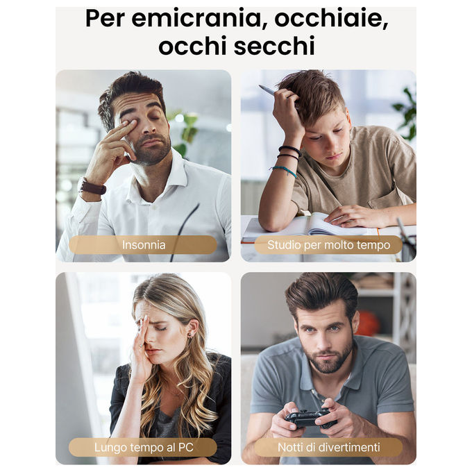 Renpho, Massaggiatore Occhi Eyeris 3, Controllo Vocale, Maschera Gel Raffreddante, Bluetooth