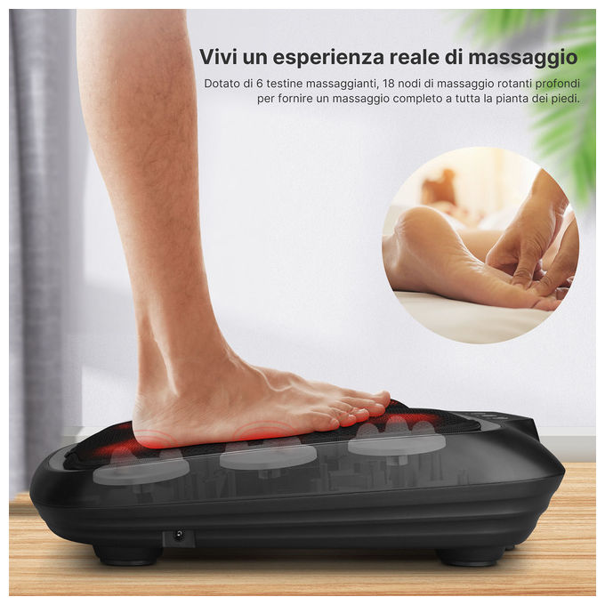 Renpho, Massaggiatore Shiatsu per Piedi con Calore, Telecomando, Calzari Lavabili