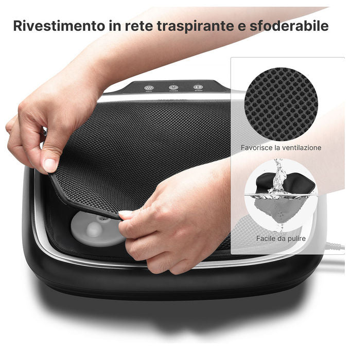 Renpho, Massaggiatore Shiatsu per Piedi con Calore, Telecomando, Calzari Lavabili