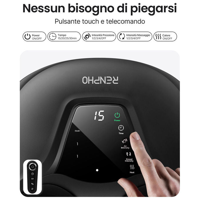 Renpho, Massaggiatore Shiatsu per Piedi con Digitopressione e Calore, Taglia EU 45
