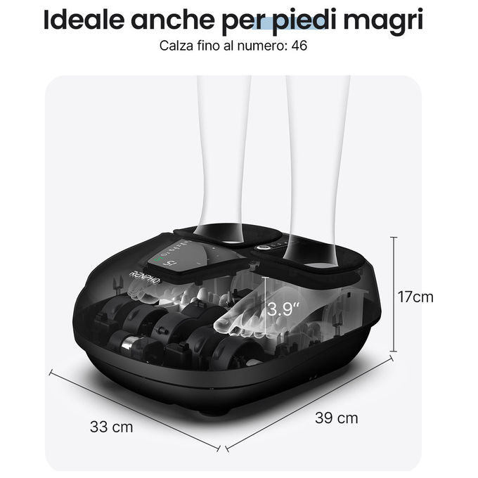 Renpho, Massaggiatore Shiatsu per Piedi con Digitopressione e Calore, Taglia EU 45