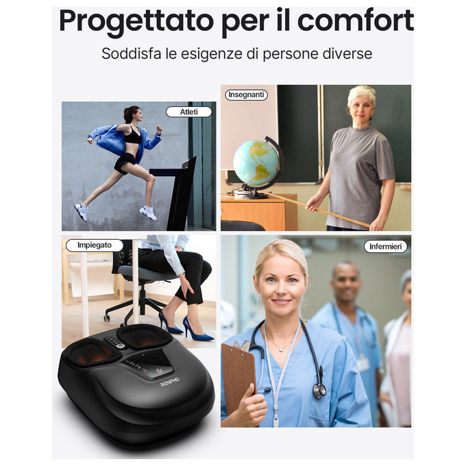 Renpho, Massaggiatore Shiatsu per Piedi con Digitopressione e Calore, Taglia EU 45