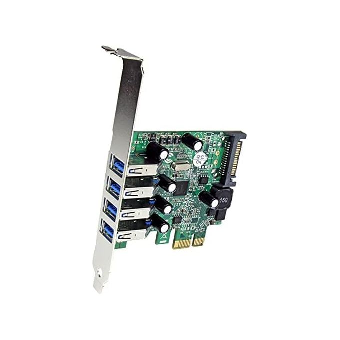 StarTech.com Adattatore scheda controller PCI Express PCIe SuperSpeed USB 3.0 (5Gbps) a 4 porte con UASP Alimentazione SATA (PEXUSB3S4V) 4 Ext
