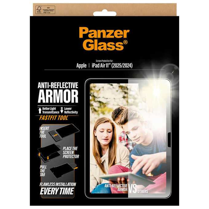 PanzerGlass 5715685030598 Protezione Schermo Antiriflesso per iPad Air 11'' (2024-2026) Ultra-Wide Fit con Strumento FASTFIT colore Trasparente