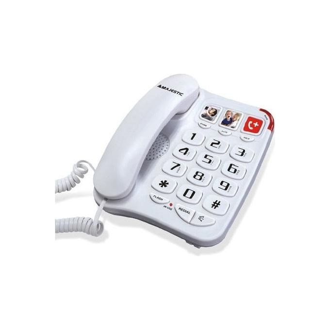 Majestic PHF BILLY 201 WH Telefono Fisso Billy 201 Tasti Audio Grandi Bianco
