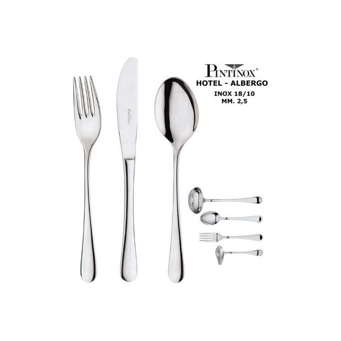 PINTINOX 20200006 Hotel Coltello Frutta in Acciaio Inox 18-10 Spessore 2,5 mm Confezione da 12 Pezzi colore Acciaio