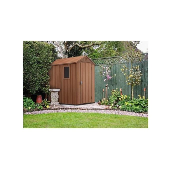 Keter Casetta da Giardino Darwin 4x6 125,8x184,5x205cm Marrone Effetto Legno EVOTECH+