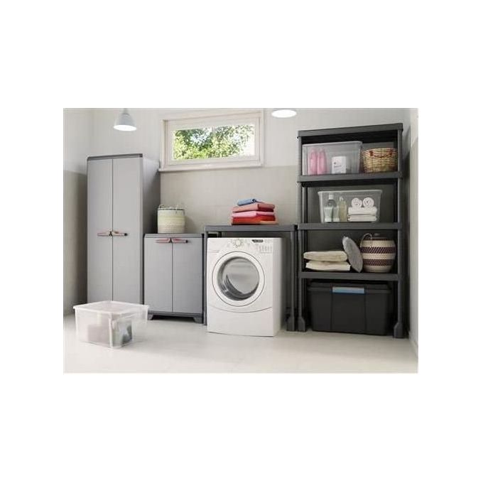 Keter 9722000 0615 Stilo Armadio Portascope Resina 3 Ripiani Regolabili Uso Esterno 68x39x173 cm colore Grigio