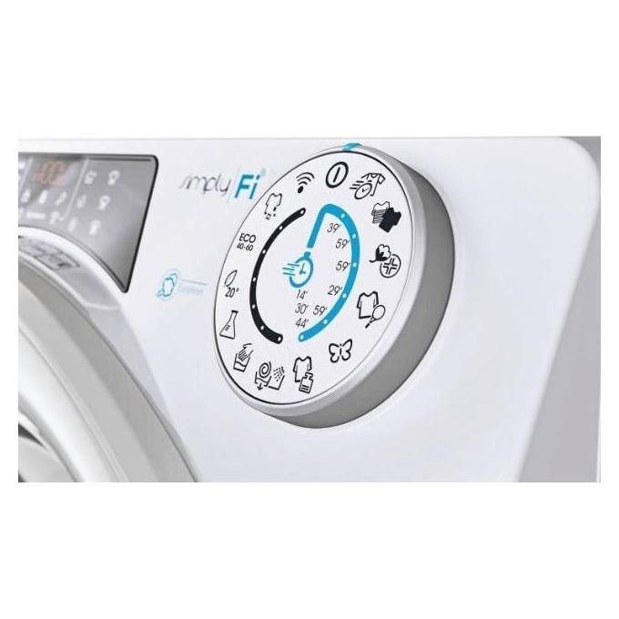 Candy RO14104DWME-1-S - Lavatrice a carica frontale 10 kg, 1400 rpm, Classe A, Vapore, Wi-Fi, (85x60x58 cm), Bianco