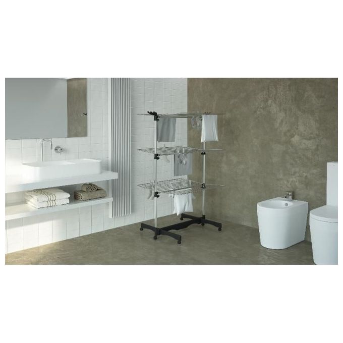 Colombo Stendibiancheria Vertical 40 In Alluminio Modulabile Con Porta Grucce Antiruggine Per Spazio Efficiente