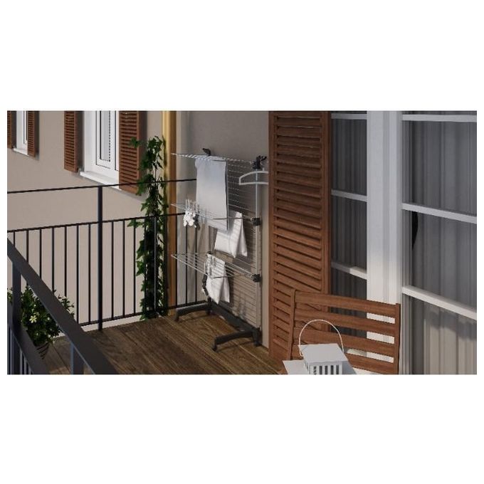 Colombo Stendibiancheria Vertical 40 In Alluminio Modulabile Con Porta Grucce Antiruggine Per Spazio Efficiente