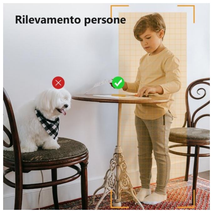 Imou Telecamera Wi-Fi Interno, 1080P Telecamera IP di Sorveglianza, Tracciamento del Movimento con Sirena, Baby Monitor con AI Rilevamento Umano, Audio Bidirezionale and Visione Notturna - A1 2mp 1920x1080p