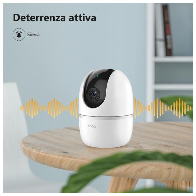 Imou Telecamera Wi-Fi Interno, 1080P Telecamera IP di Sorveglianza, Tracciamento del Movimento con Sirena, Baby Monitor con AI Rilevamento Umano, Audio Bidirezionale and Visione Notturna - A1 2mp 1920x1080p
