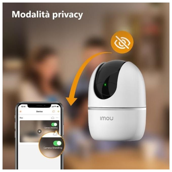Imou Telecamera Wi-Fi Interno, 1080P Telecamera IP di Sorveglianza, Tracciamento del Movimento con Sirena, Baby Monitor con AI Rilevamento Umano, Audio Bidirezionale and Visione Notturna - A1 2mp 1920x1080p