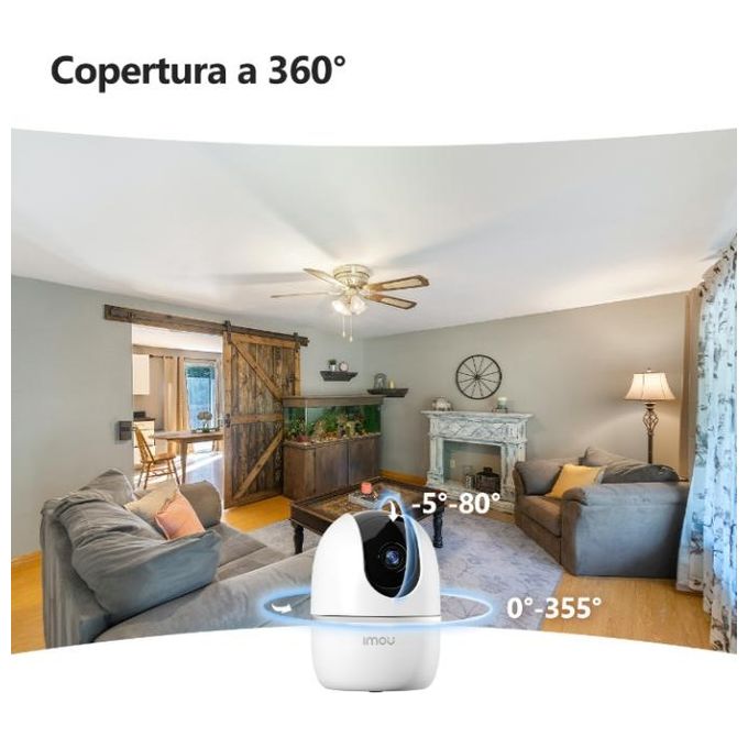 Imou Telecamera Wi-Fi Interno, 1080P Telecamera IP di Sorveglianza, Tracciamento del Movimento con Sirena, Baby Monitor con AI Rilevamento Umano, Audio Bidirezionale and Visione Notturna - A1 2mp 1920x1080p