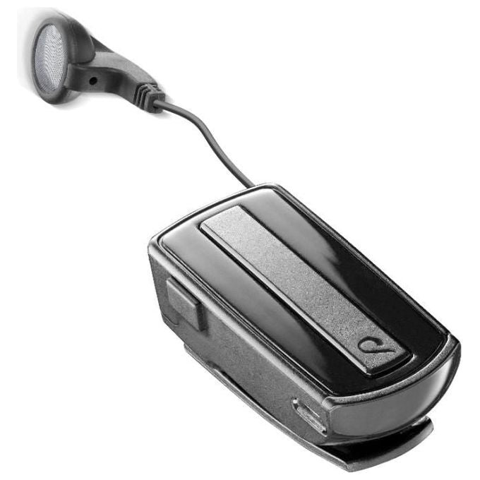 Cellularline BTCLIPARDP Roller Clip Classic Auricolare Bluetooth Mono Cavo Riavvolgibile Connessione 2 Dispositivi 7h colore Nero