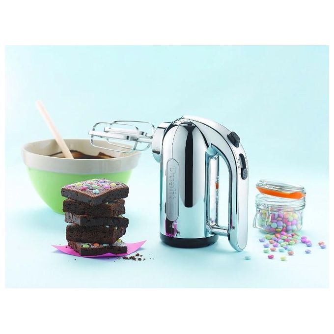 Dualit 89320 Sbattitore Manuale 400 W 4 Velocita' con Fruste Ganci e Punte Acciaio Inox Lucido colore Argento