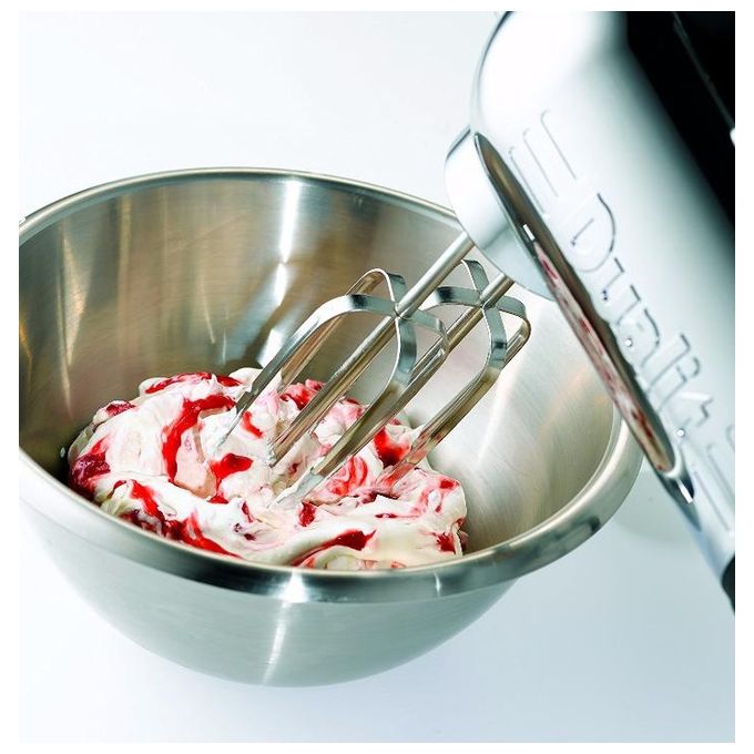 Dualit 89320 Sbattitore Manuale 400 W 4 Velocita' con Fruste Ganci e Punte Acciaio Inox Lucido colore Argento