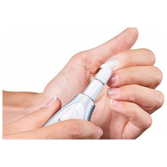 Beurer MP 41 Set per Manicure e Pedicure Fresa per unghie a regolazione continua per manicure e pedicure con 7 accessori e luce a LED