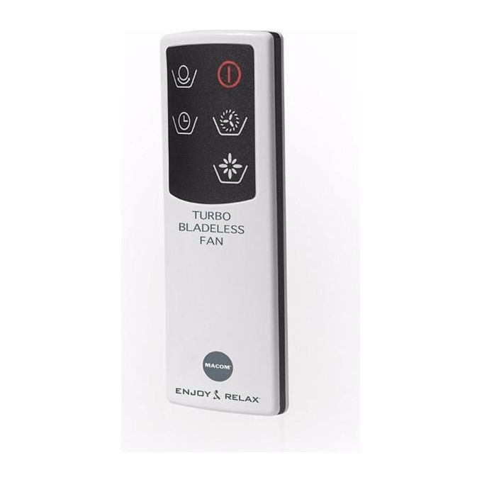 Macom Ventilatore senza Pale Turbo Bladeless Fan 996 con Fresh Ion Technology Bianco e Argento Compatto e Silenzioso