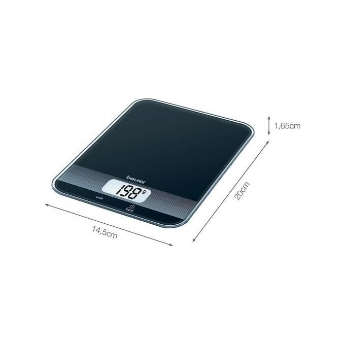 Beurer KS19 Bilancia da Cucina Elettronica 5 Kg precisione 1 g Display LCD Funzione Tara colore Nero