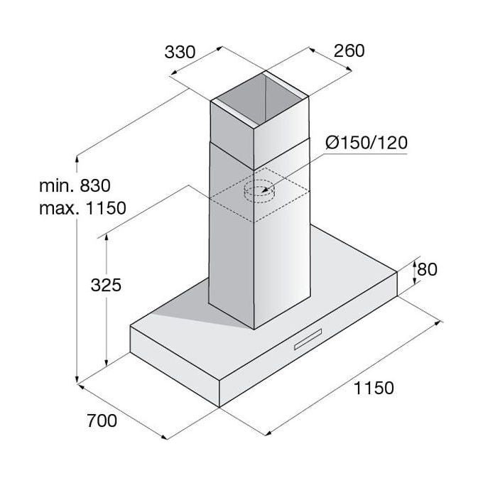 Asko CI 41236 S AirLogic Cappa a Isola 115 cm 930 m³-h Classe A+ 63 dB Touch colore Acciaio Inox