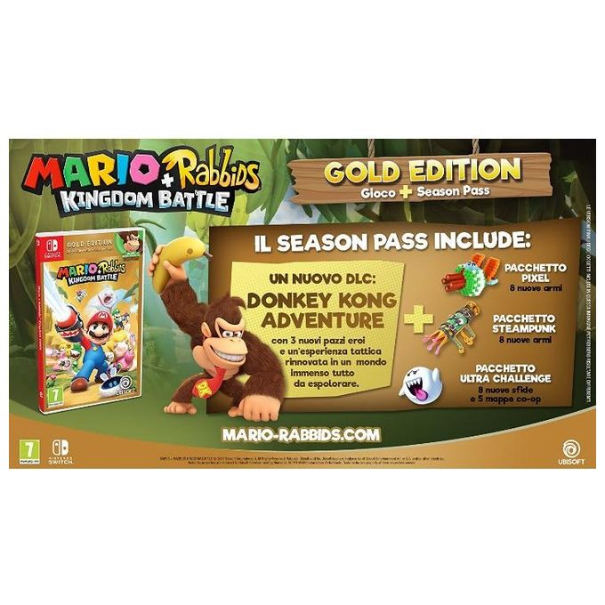 Ubisoft MARIO+RABBIDS KINGDOM BATTLE GOLD EDITION Videogioco per Nintendo Switch Edizione Completa con DLC Donkey Kong e Contenuti Digitali inclusi colore Oro
