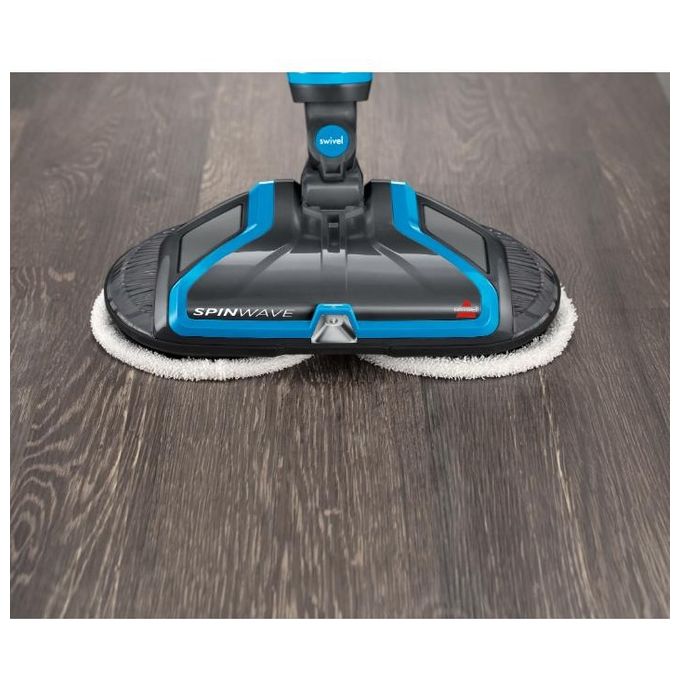 BISSELL 20522 SpinWave Lavapavimenti Mocio Elettrico Potenza 105 Watt Capacita' 0,83 Litri Grigio Titanio e Blue