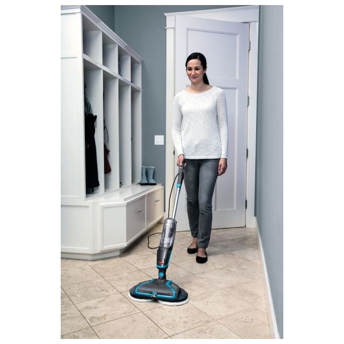 BISSELL 20522 SpinWave Lavapavimenti Mocio Elettrico Potenza 105 Watt Capacita' 0,83 Litri Grigio Titanio e Blue