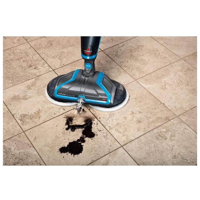 BISSELL 20522 SpinWave Lavapavimenti Mocio Elettrico Potenza 105 Watt Capacita' 0,83 Litri Grigio Titanio e Blue