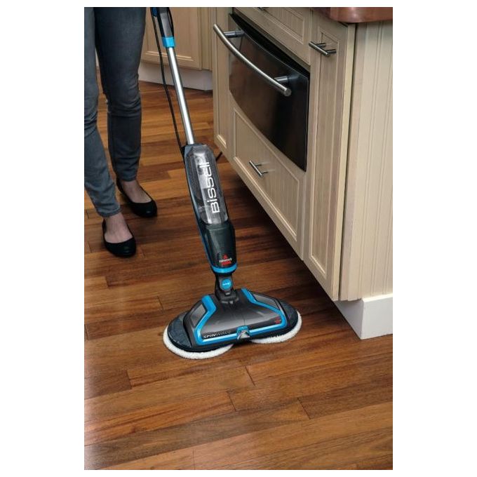 BISSELL 20522 SpinWave Lavapavimenti Mocio Elettrico Potenza 105 Watt Capacita' 0,83 Litri Grigio Titanio e Blue