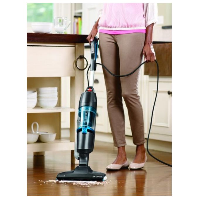 Bissell, Scopa a Vapore 2 in 1, Vac and Steam, 1600W, Blu Titanio Nero