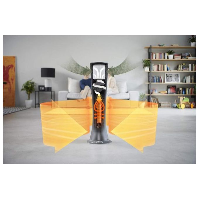 De'Longhi HFX85W20C - Purificatore d'aria per ambienti fino a 30 m², filtrazione HEPA, 60 dB, funzione riscaldamento-ventilazione, termostato digitale e telecomando, Bianco